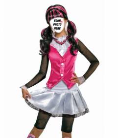 Photomontage to be Draculaura of Monster High dressed in pink