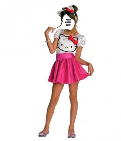 Photomontage of a dress of Hello Kitty to edit and put a face 
