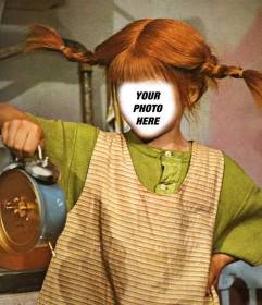 Now you can become Pippi Longstocking with this funny and editable effect