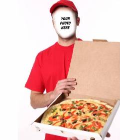 Personifies a pizza delivery by editing this free effect