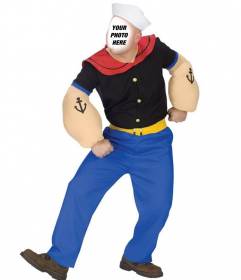 Photomontage of Popeye costume to add your face online