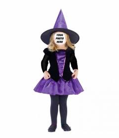 Photomontage of girl dressed as a witch to put your face