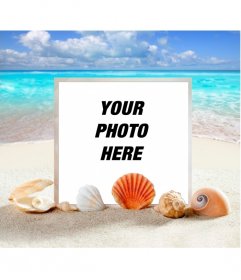 Marine photo frame to put your photo on a beach