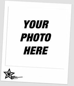 Polaroid style photo frame with a star! Put a picture of you inside