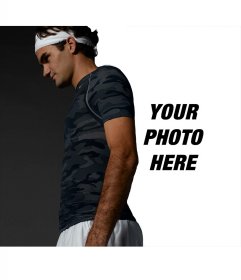 Photomontage of tennis player Federer