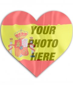 Photo effect of the flag of Spain in heart shape for profile picture on which you