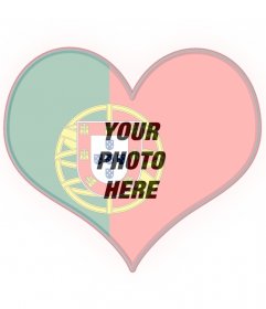 Heart-shaped flag of Portugal with your photo 