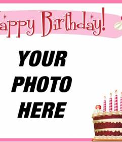 Create a birthday card to congratulate your friends with this postcard which you can personalize with a photo and text