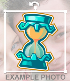 Sticker with an hourglass