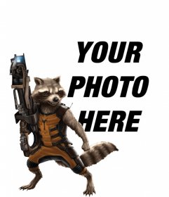 Photomontage with Rocket Raccoon of Guardians of the Galaxy