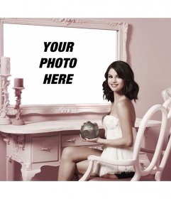 Photomontage with Selena Gomez to put a picture next to her in a mirror