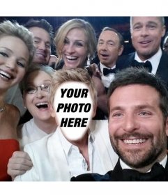 Photomontage of the famous selfie of the Oscars to do with your photo