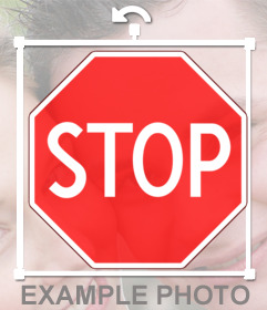 Sticker with the stop sign