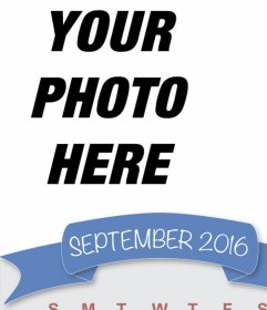 Effect to upload your photo in a calendar of September 2016
