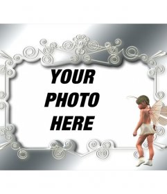 Silver picture frame with magic fairy to put your photo inside