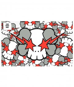 Twitter background to make with your photo of skulls and red rays