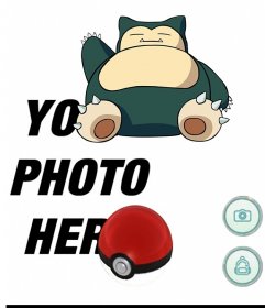Photo effect of Pokemon Go with Snorlax to edit with your photo
