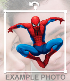 Spiderman sticker jumping to insert into your photo