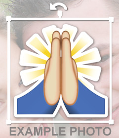 Sticker of the emoji with hands together to pray