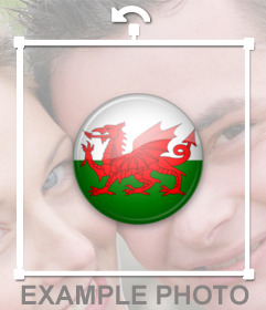 Sticker of Wales Flag as a button to paste on your photos