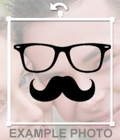 Be hipster with this effect of square glasses and mustaches for your photos