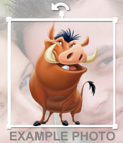 Add Pumba in your photographs with this free sticker