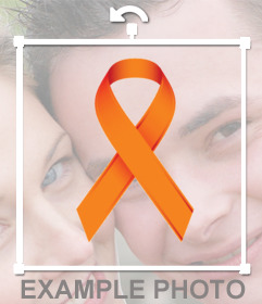 Orange ribbon in support of the fight against leukemia to put on your pictures