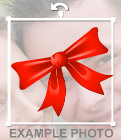 Sticker of a red Christmas bow to put on your photos