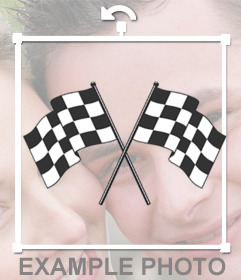 Stickers of two racing flags for your photos
