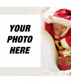 Christmas photo effect with a baby to upload your photo