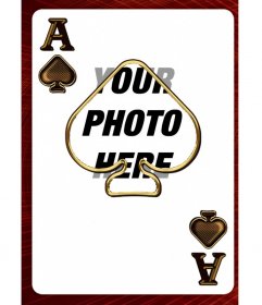 Photo frame with an ace of spades
