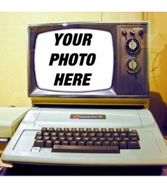 Photo montage with an old computer