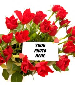Photo effect to add a photo in the middle of a bouquet of roses