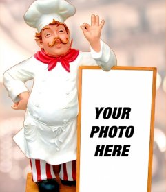Put your photo on a restaurant menu accompanied by a chef