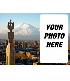Collage with the city of Yerevan