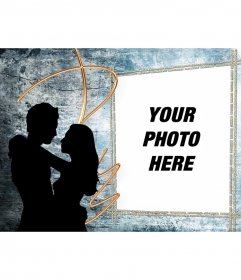Love postcard of two lovers who can edit with a photo. Personalized Valentine card