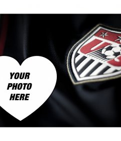 Photomontage to edit with shirt and shield of United States soccer team