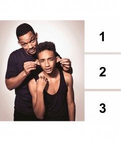 Photomontage for three photos with Will and Jaden Smith