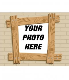 Photo frame wooden cartoon effect where you can put your photo