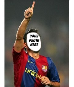 Photomontage to put a face to the footballer Xavi from Barca 