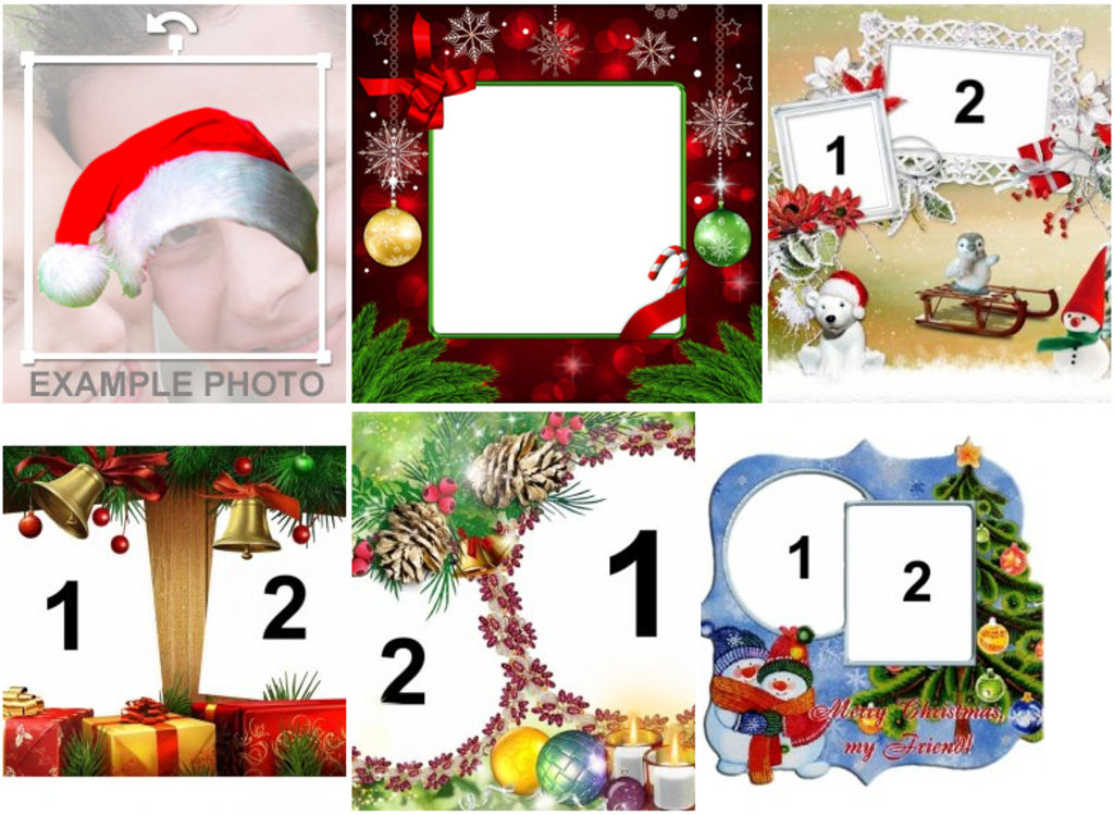 Collage de Navidad para personalizar con tus fotos - Fotoefectos