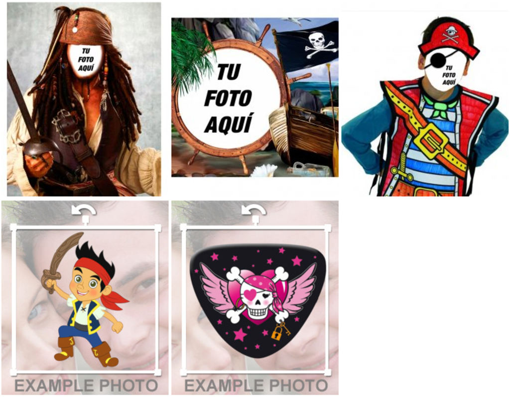 Efectos para fotos de diferente tipo con la temática de los piratas.