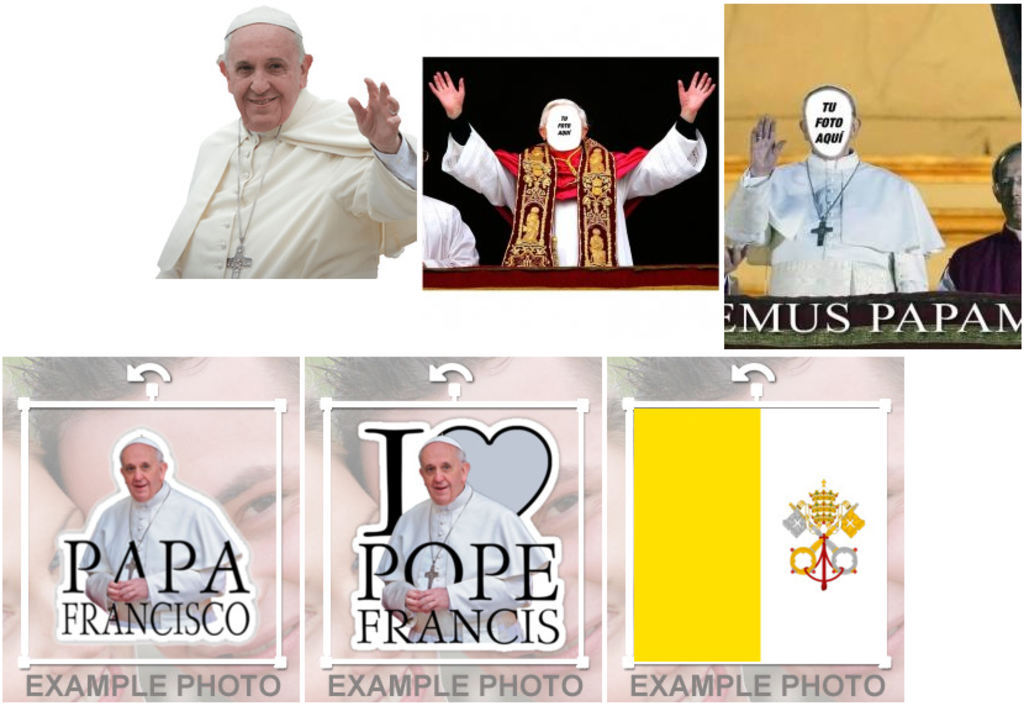 Efectos para fotos con el Papa Francisco y la Ciudad del Vaticano