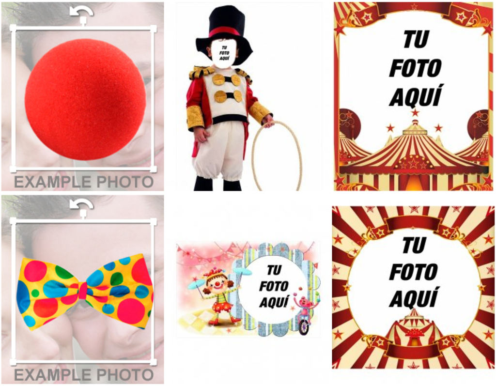 Efectos para fotos relacionados con el circo.