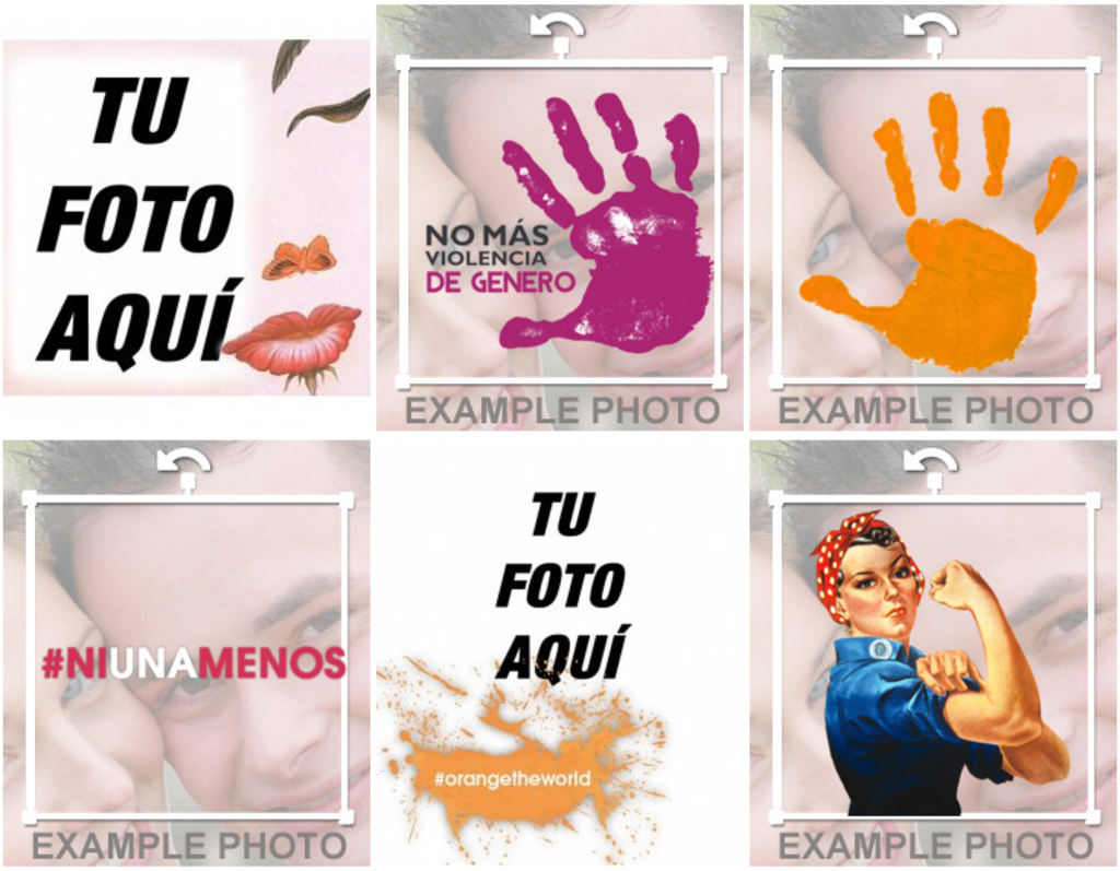 Fotomontajes de apoyo contra la violencia de genero