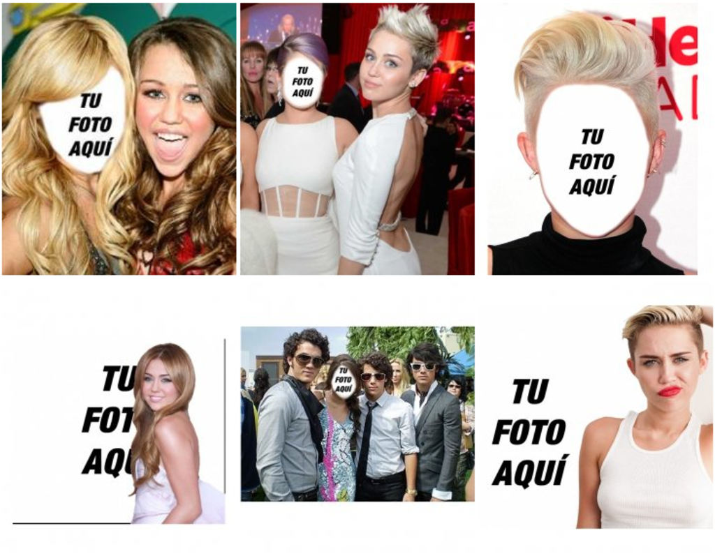 Fotomontajes con la artista Miley Cyrus