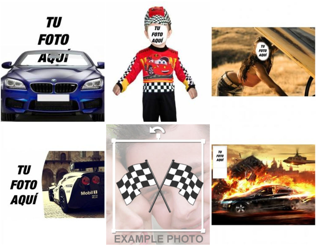 Fotomontajes de coches de lujo y de carreras