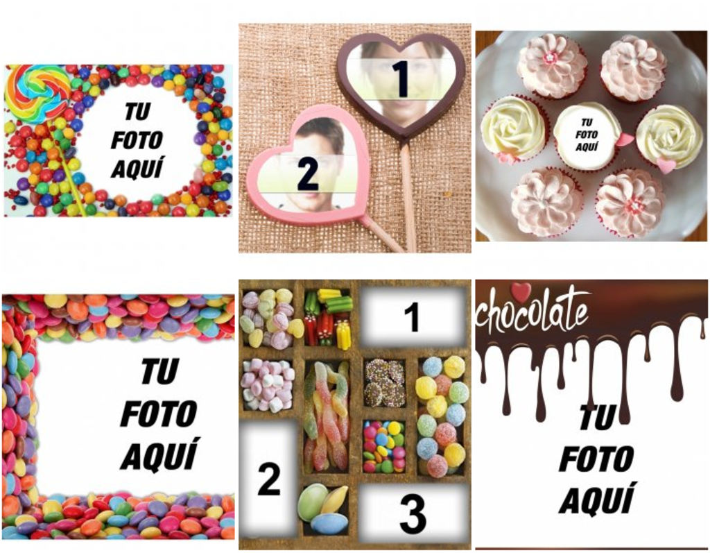 Fotomontajes para editar y decorar con dulces y caramelos