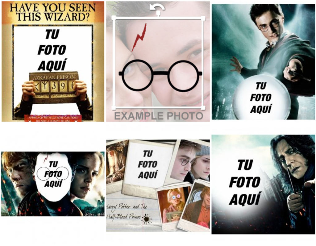 Fotomontajes y pegatinas relacionadas con Harry Potter