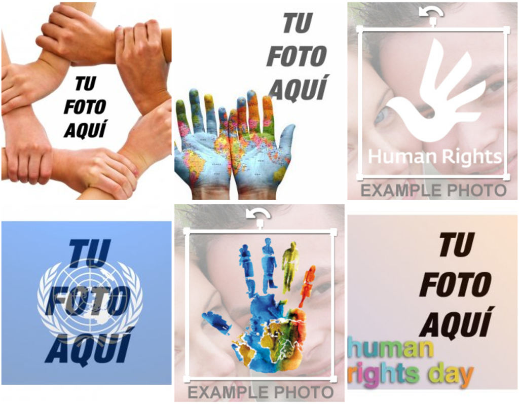 Fotomontajes y Stickers en apoyo a los Derechos Humanos